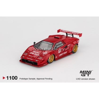 (PO) (STANDARD/BLISTER) MINI GT 1/64 #1100 LAMBORGHINI COUNTACH LB-WORKS RED