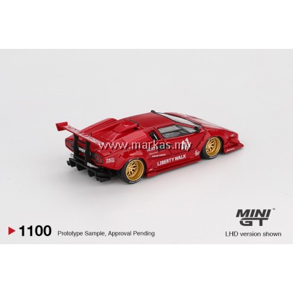 (PO) (STANDARD/BLISTER) MINI GT 1/64 #1100 LAMBORGHINI COUNTACH LB-WORKS RED