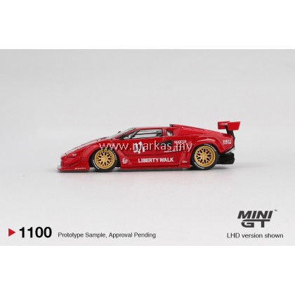 (PO) (STANDARD/BLISTER) MINI GT 1/64 #1100 LAMBORGHINI COUNTACH LB-WORKS RED