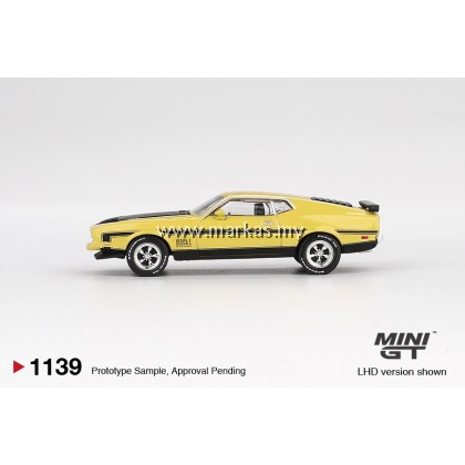 (PO) (STANDARD/BLISTER) MINI GT 1/64 #1139 FORD MUSTANG MACH1 GRABBER YELLOW (PO) (STANDARD/BLISTER) MINI GT 1/64 #1139 FORD MUSTANG MACH1 GRABBER YELLOW