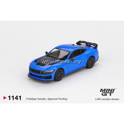 (PO) (STANDARD/BLISTER) MINI GT 1/64 #1141 FORD MUSTANG DARK HORSE 2024 GRABBER BLUE