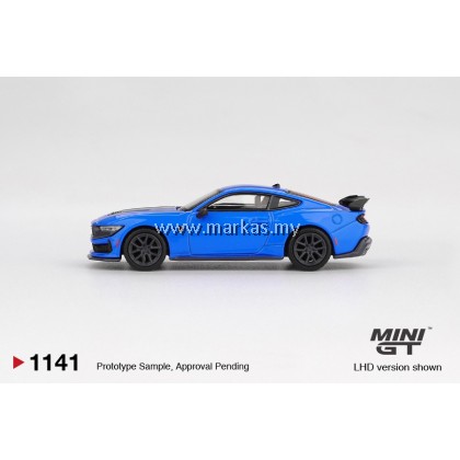 (PO) (STANDARD/BLISTER) MINI GT 1/64 #1141 FORD MUSTANG DARK HORSE 2024 GRABBER BLUE