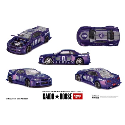 (PO) MINI GT X KAIDO HOUSE 1/64 KHMG240 NISSAN SKYLINE GT-R (R34) KAIDO RACING FACTORY V2
