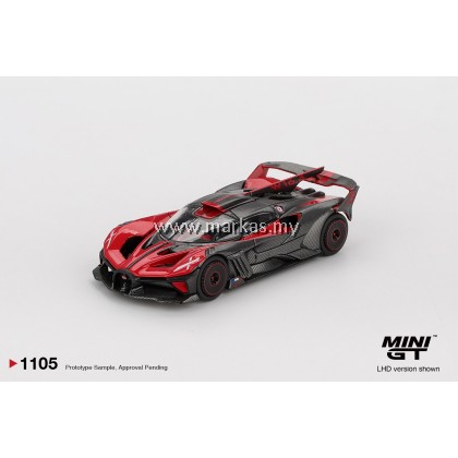 (PO) (STANDARD/BLISTER) MINI GT 1/64 #1105 BUGATTI BOLIDE RED