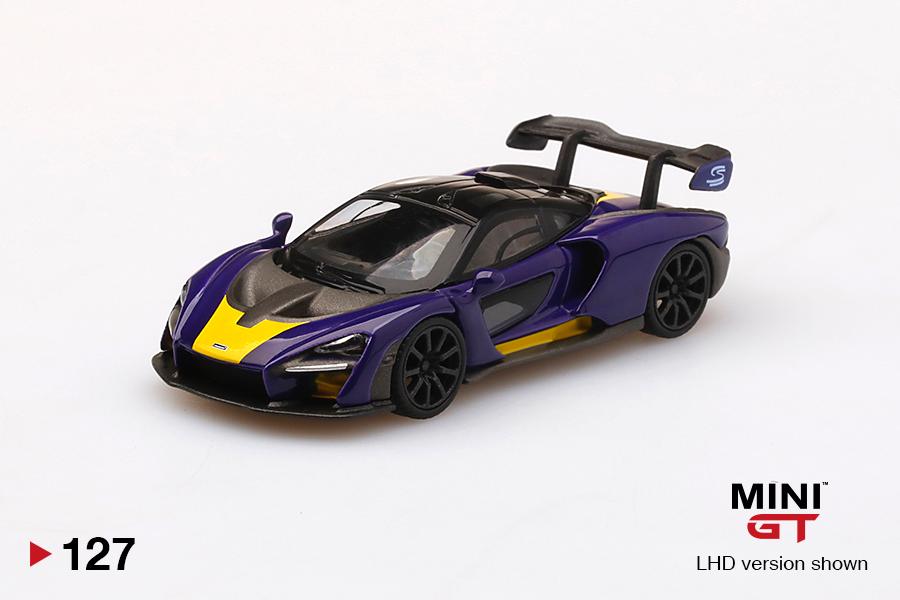MINI GT 1/64 #127 MCLAREN SENNA PURPLE/YELLOW