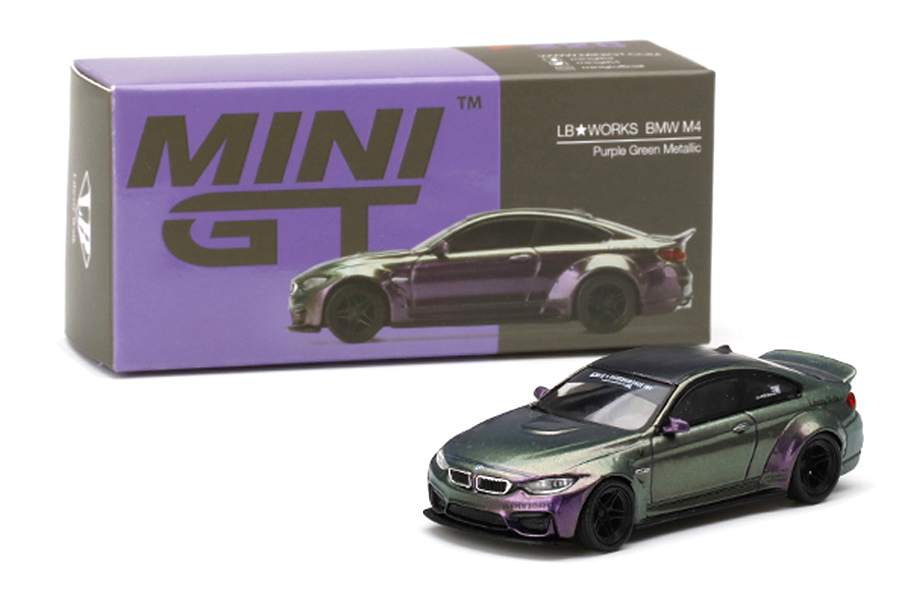 MINI GT 1/64 #228 LB WORKS BMW M4 PURPLE GREEN METALLIC