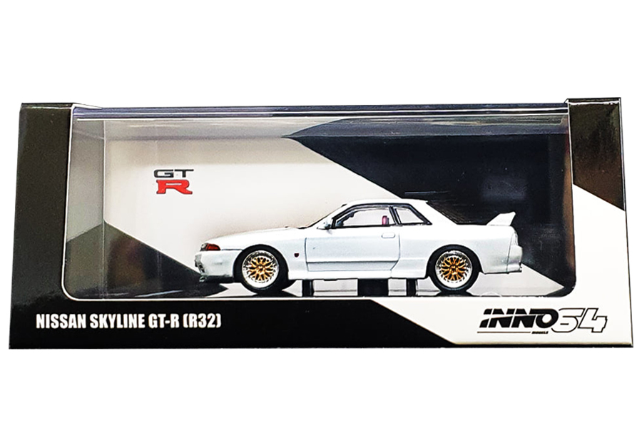INNO MODELS INNO64 1/64 NISSAN SKYLINE GT-R R32 CRYSTAL WHITE WITH
