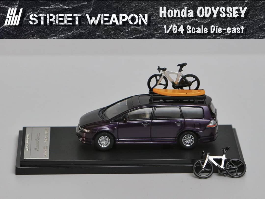 PO) STREET WEAPON 1/64 HONDA ODYSSEY PURPLE WITH CAR ROOF ACCESSORIES